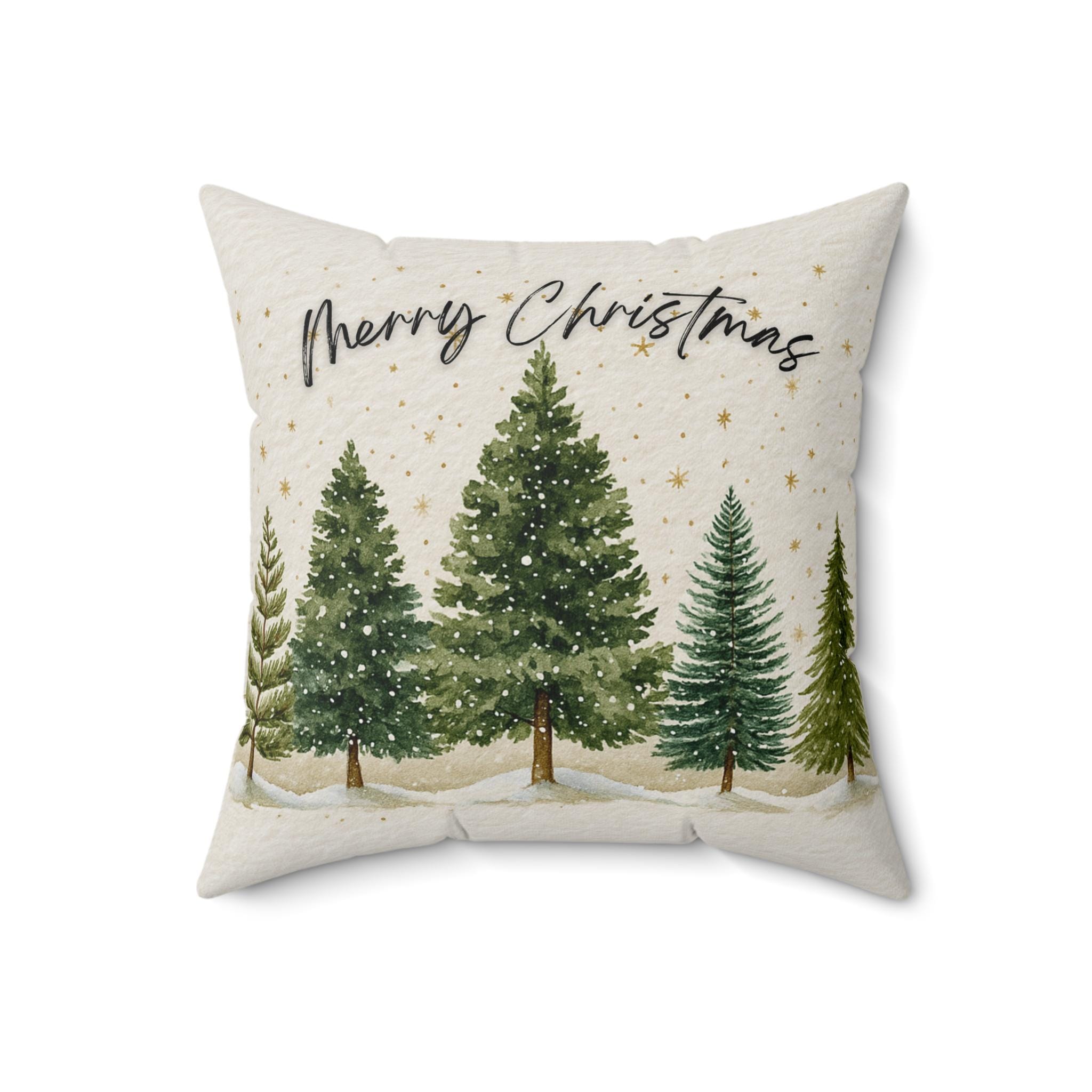 Christmas Tree Throw Pillow - Holiday Home Decor, Cozy Winter Accent, Seasonal Gift - Thumbnail 5
