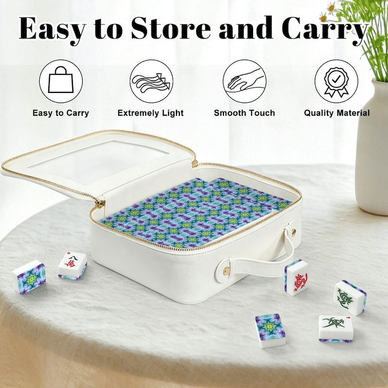 Tie Dye American Mahjong Tiles Set - Colorful Rainbow Game Pieces Vintage Retro Style image 7