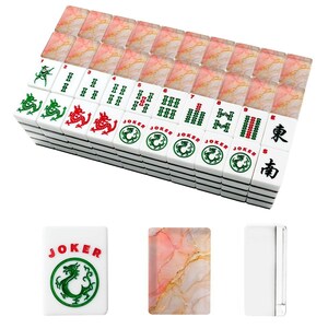 Pink Marble Acrylic American Mahjong Tiles UV Printed, Quality for Game Night 画像 7
