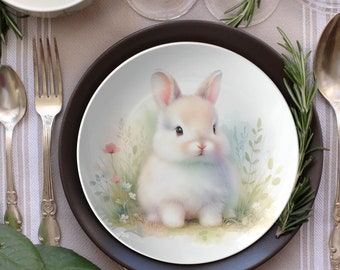 Bunny Dinner Plates: Handcrafted Rabbit Design for Easter, Holiday Gifts  Tableware Collections