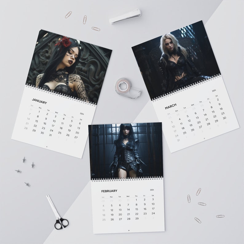 Gothic Women Calendar Wall Calendars 2025 Women Calendar Etsy UK