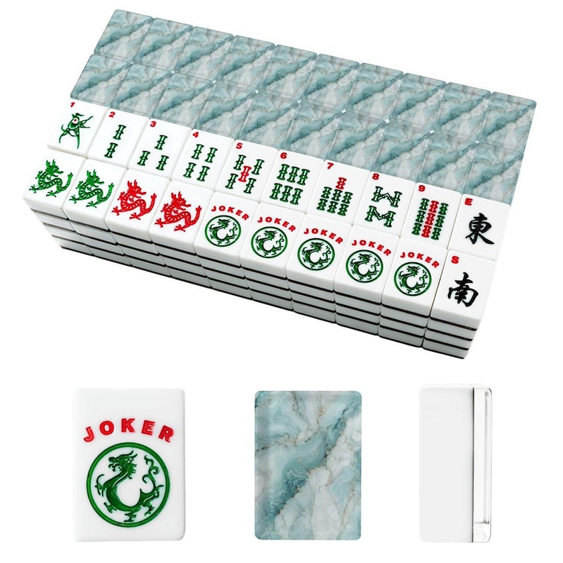 Marble Sky Acrylic American Mahjong Tiles Set 166 Pieces with Jokers, UV Print image 6