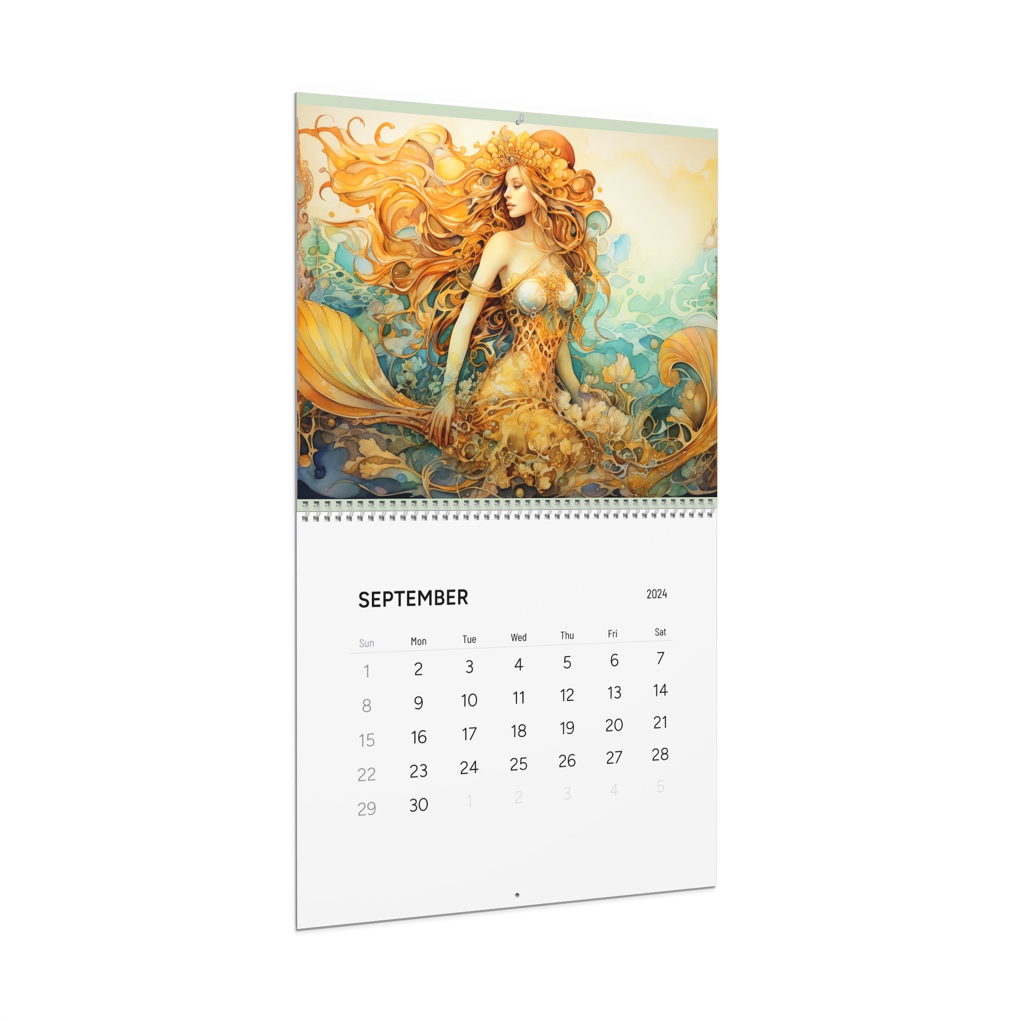 Mermaid Calendar, Mermaid Wall Calendar, Mermaid 2025 Calendar, 2025