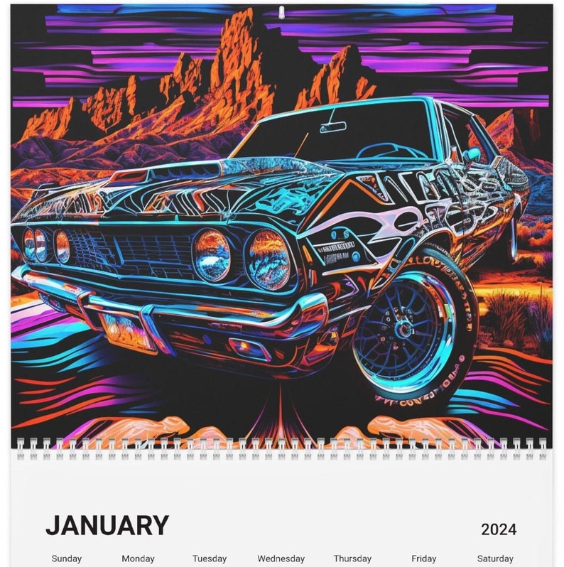 Psychedelic Car Calendar 2024 2024 Car Calendar Car Etsy Psychedelic Car Calendar 2024 2024 Car Calendar Car Etsy