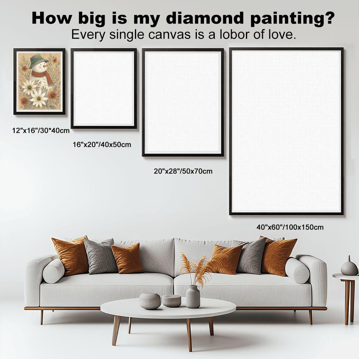 Snowman DIY Crystal Art: Unframed Diamond Painting Kit for Holiday Crafting - Thumbnail 4