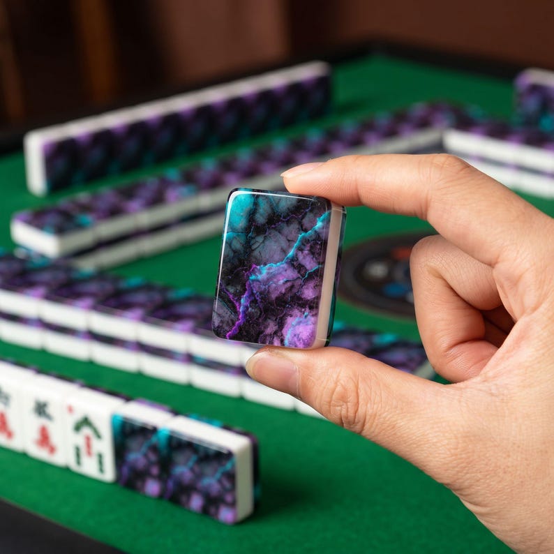Neon Marble American Mahjong Tiles - Colorful Game Set for Players, best selling Mahjong tile set