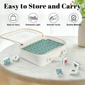 Green Marble American Mahjong Tiles – Acrylic Chinese Board Game Set image 7