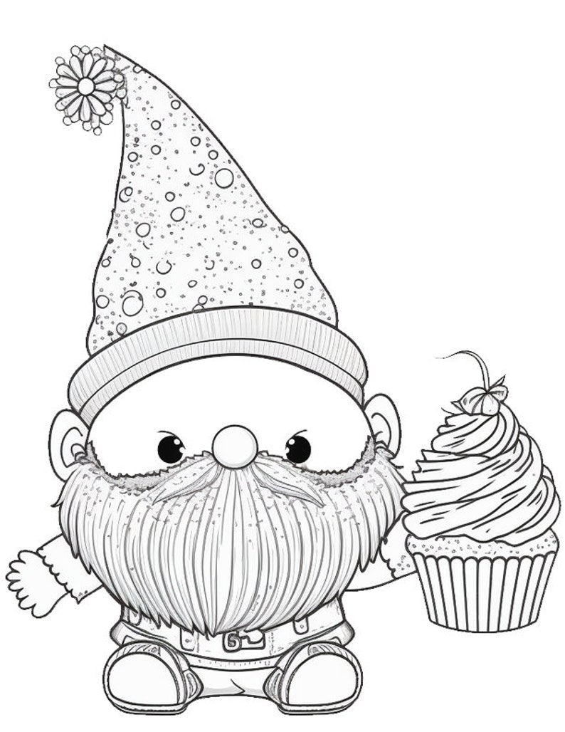 Cute Gnome Coloring Pages 20 Pages Digital Download Coloring Etsy