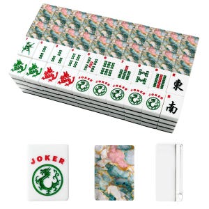 Marble American Mahjong Tiles Set - Stone Gaming Pieces for Mahjong Players image 3