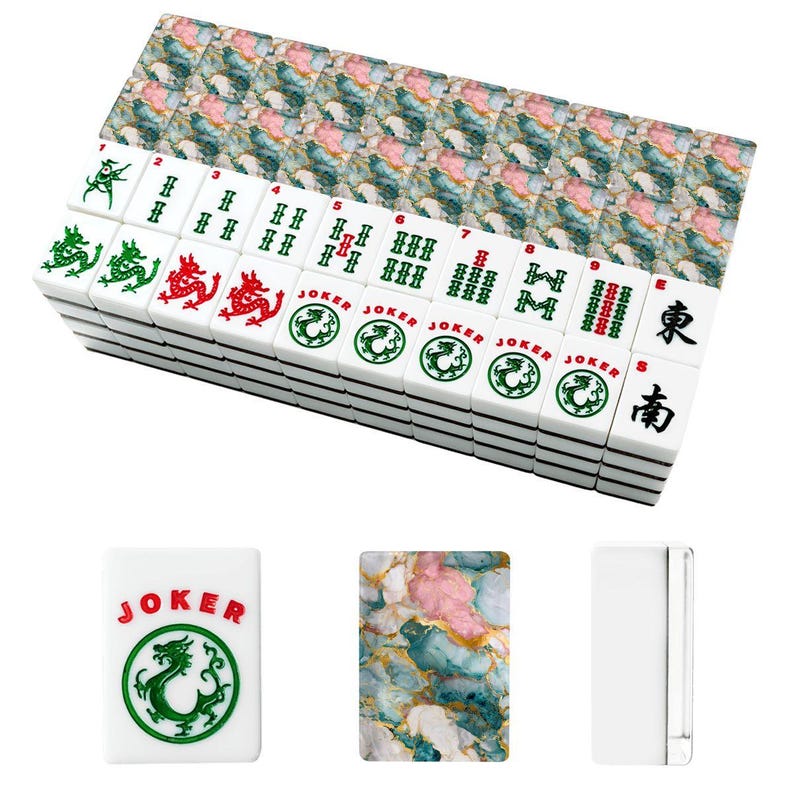 Marble American Mahjong Tiles Set - Stone Gaming Pieces for Mahjong Players image 3