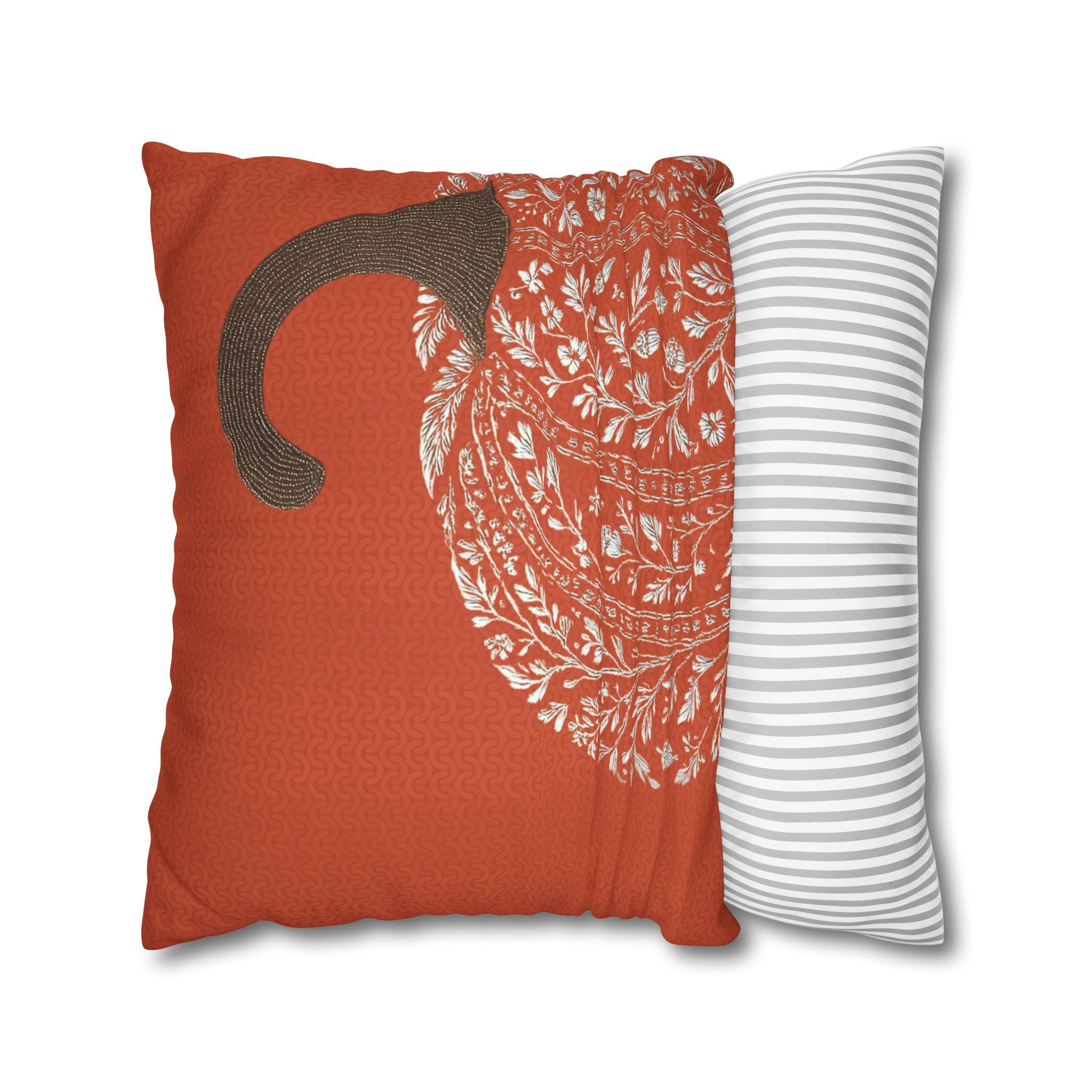 Autumn Pumpkin Square Pillowcase: Cozy Farmhouse Accent for Fall Home Decor, Seasonal Cushion Cover - Thumbnail 7