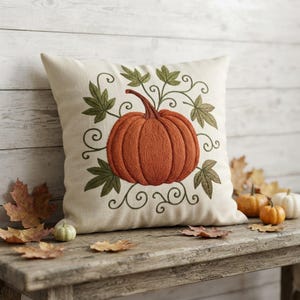 Funda de almohada decorativa estilo granja, 100 % gamuza sintética, estampado de calabazas a doble cara, cuatro tamaños.