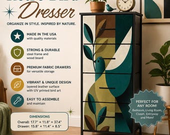 Retro Bird 4Drawer Dresser (Made in USA)