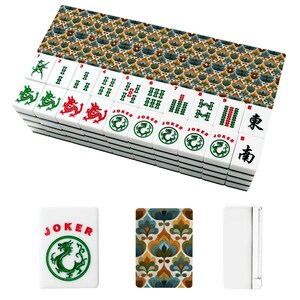 Juego de fichas de mahjong retro americano / 166 piezas de acrílico, ideal para una noche de juegos. imagen 2
