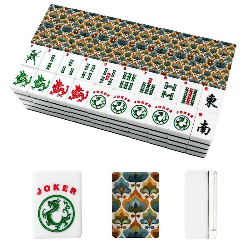 Juego de fichas de mahjong retro americano / 166 piezas de acrílico, ideal para una noche de juegos. imagen 2