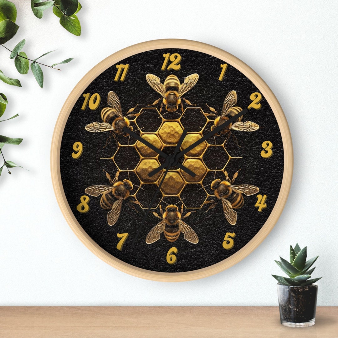 Bee Clock Vector Bee Wall Clock, Bee Hive Clock, Cute Bee Clock, Unique Bee Clock ...