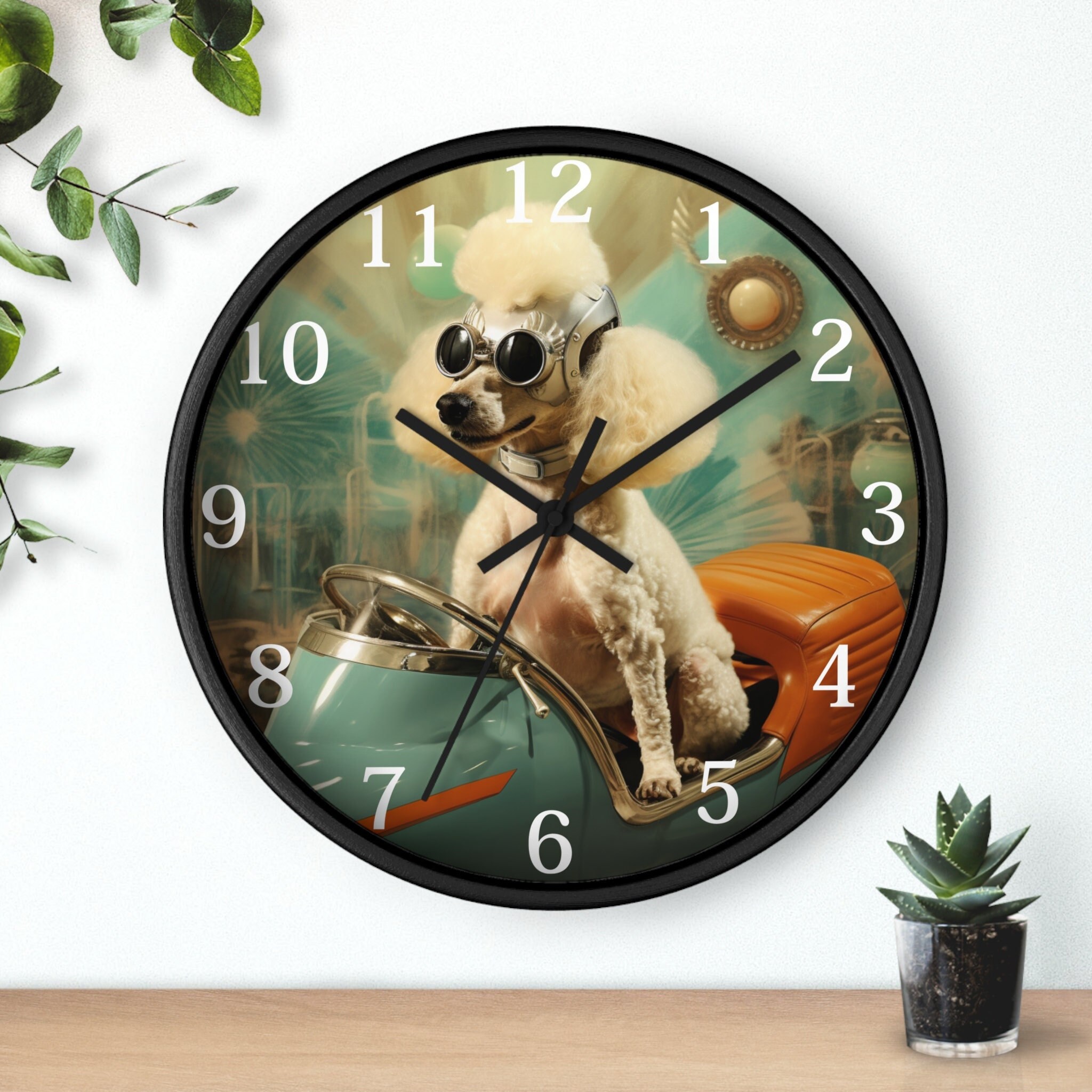 Poodle Wall Clock, Retro Poodle Clock, Retro Wall Clock, Poodle Wall