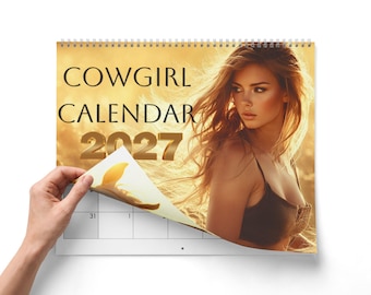Cowgirl Calendar 2027, Scenic Horse Portraits with Writable Matte Grids