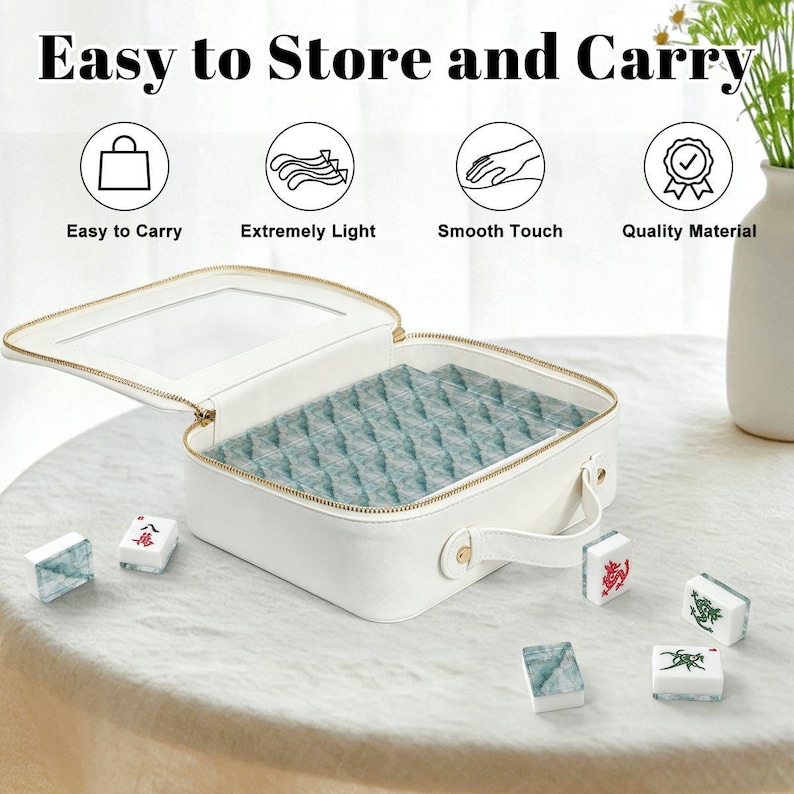 Marble Sky Acrylic American Mahjong Tiles Set 166 Pieces with Jokers, UV Print image 9