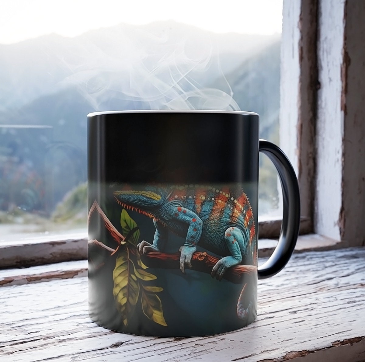 MUGBREW Tasse à Café En Céramique Noire Et Blanche Avec Motif Chat