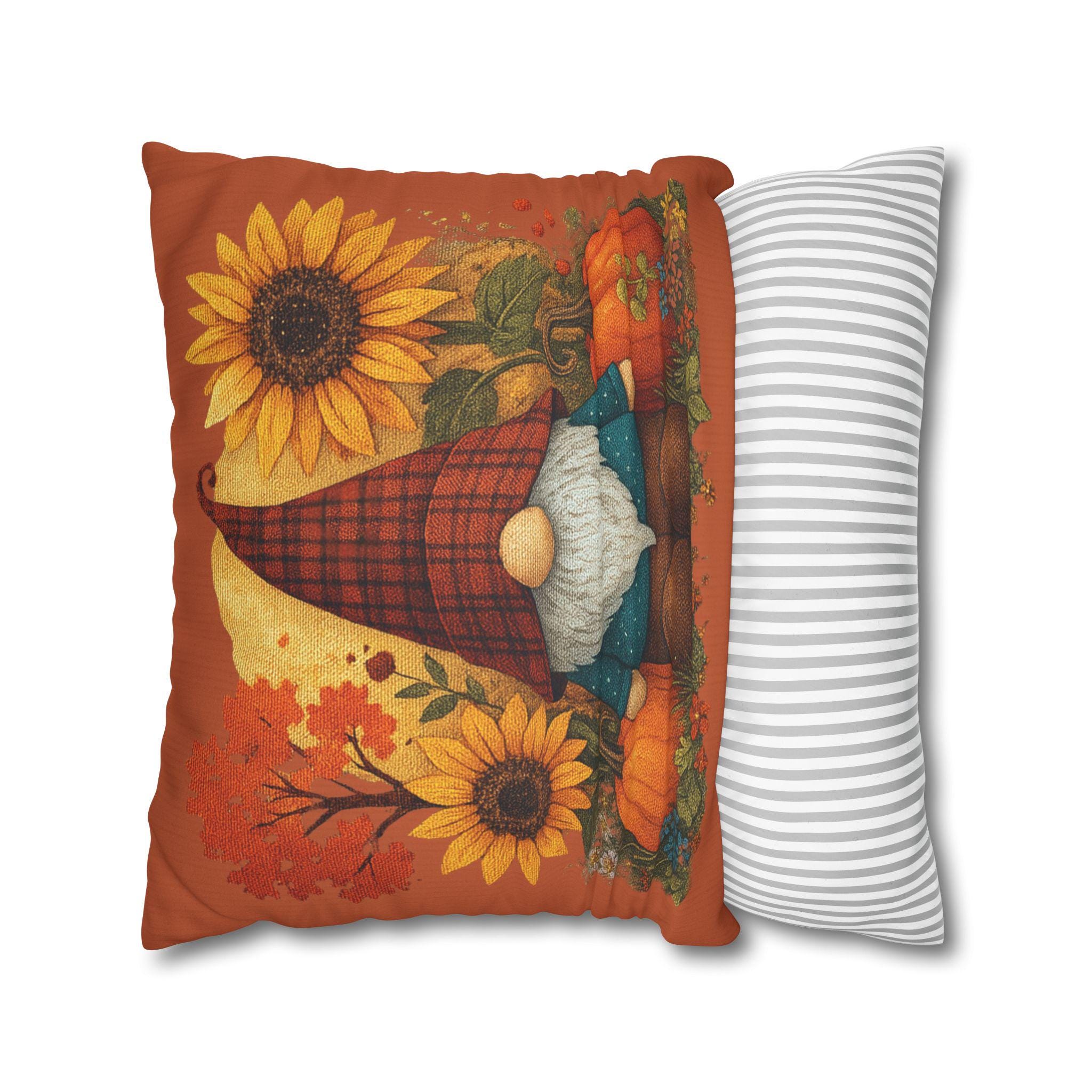 Autumn Gnome Faux Suede Pillowcase: Rustic Fall Decor, Cozy Accent Cushion for Thanksgiving Gifting - Thumbnail 7