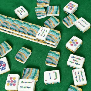 Turquoise Tide American Mahjong Tiles (Traditional Porcelain Style) image 9