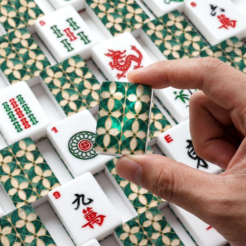 Emerald American Mahjong Game Set - Tile Board Strategy Family Fun
