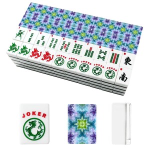 Tie Dye American Mahjong Tiles Set - Colorful Rainbow Game Pieces Vintage Retro Style image 3