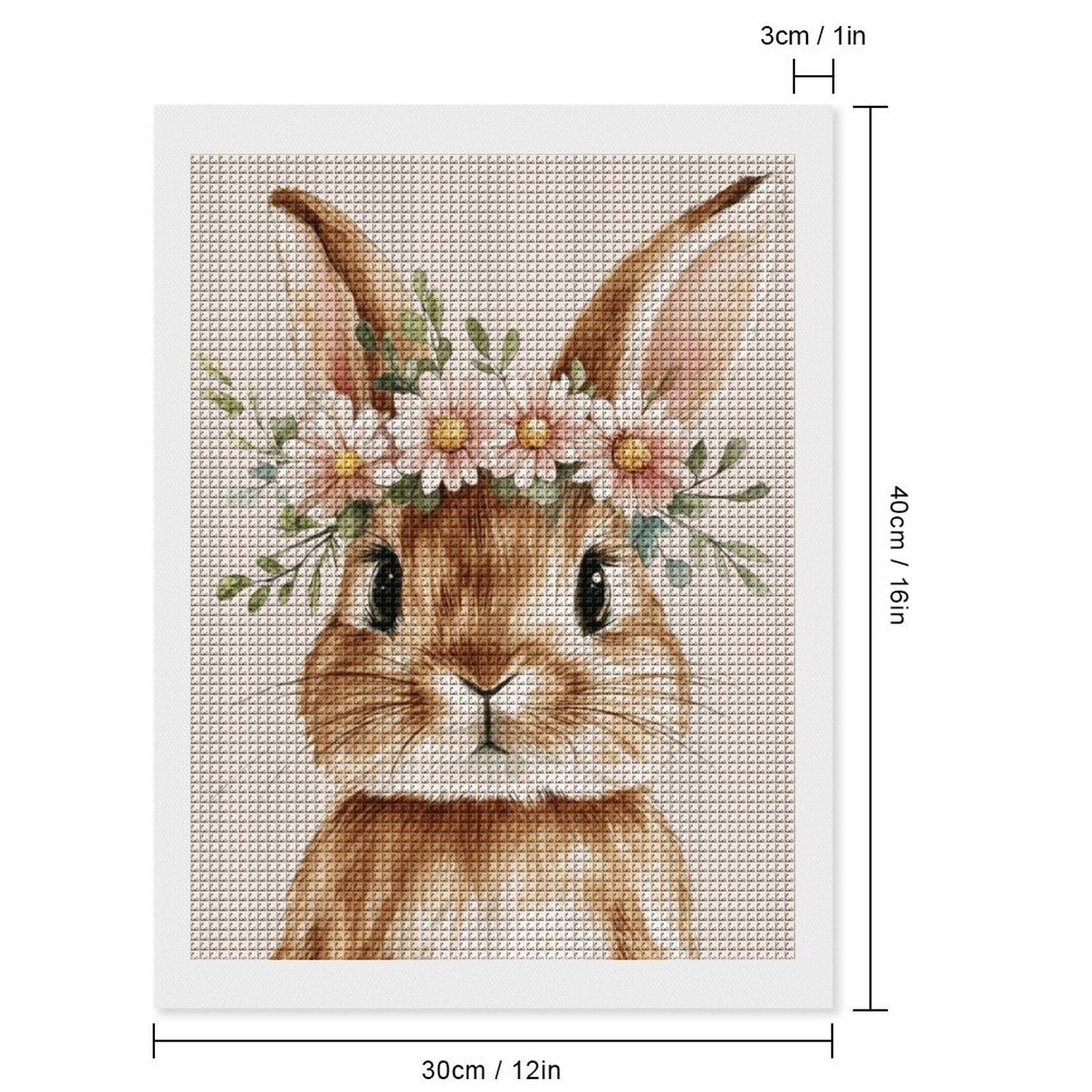 Bunny Diamond Painting Kit: DIY Mosaic Art With Flower Crown for