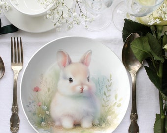 Bunny Dinner Plates: Handcrafted Rabbit Design for Easter, Holiday