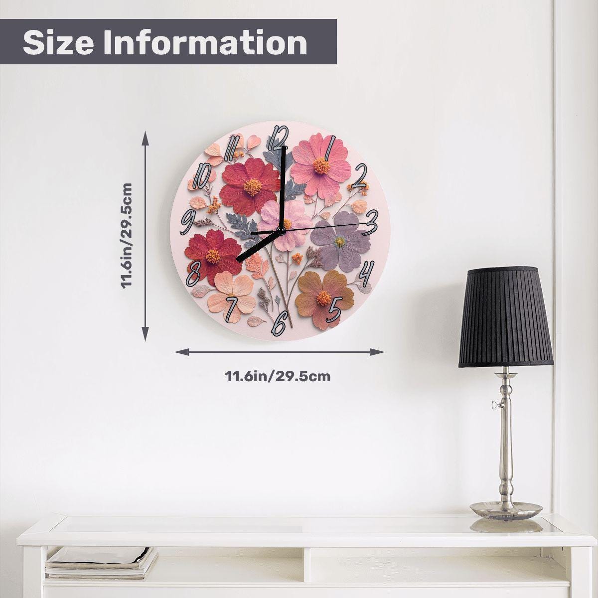 Wildflower Wall Clock: Nature-Inspired Timepiece for Home Decor - Thumbnail 3