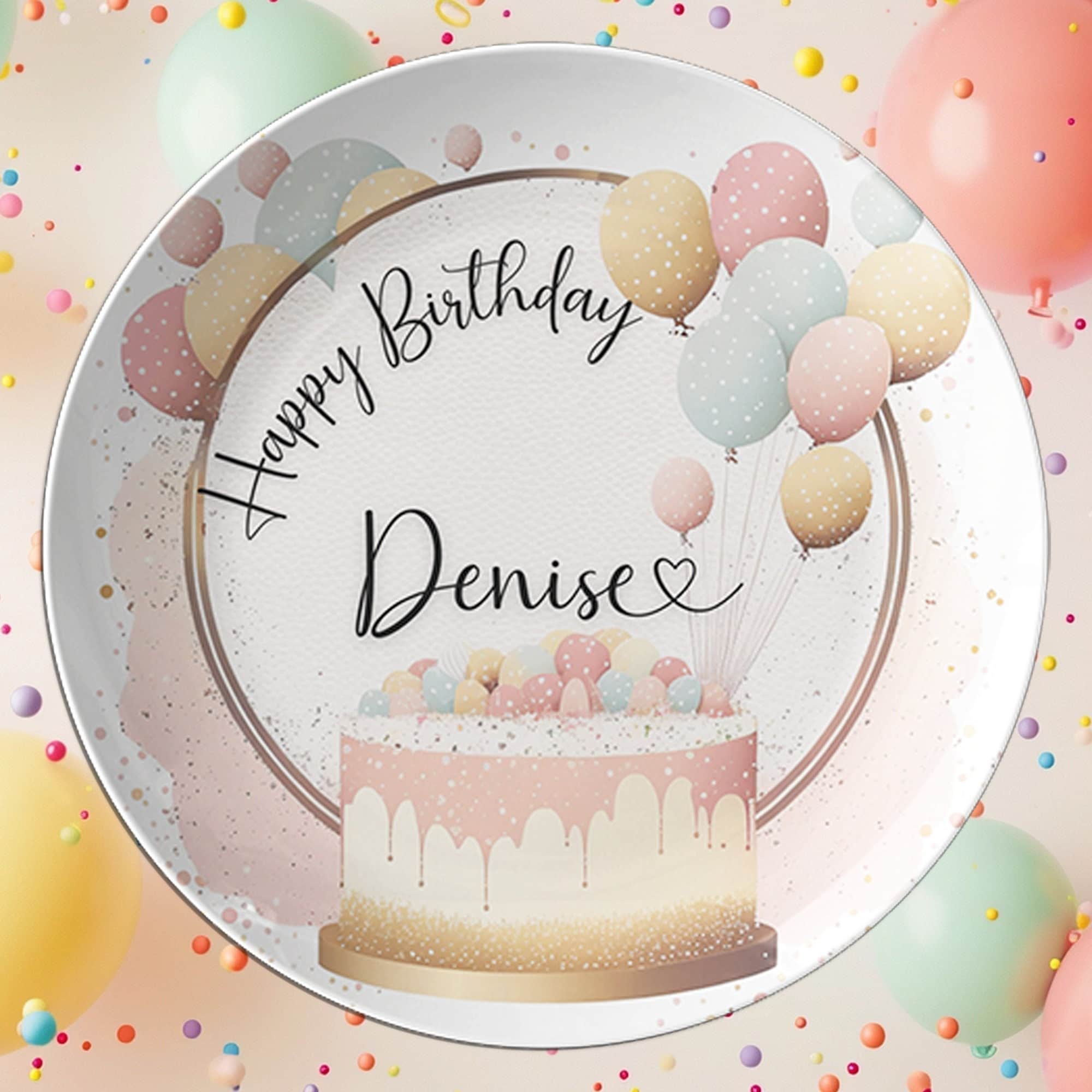 Personalized Birthday Balloon Cake Plate - USA Dinnerware for Festive  Celebrations - Etsy Israel, image size:2000x2000