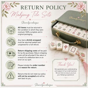 Juego de fichas de Mahjong americano "Daisys trepadoras" - Piezas de juego con motivos florales imagen 14