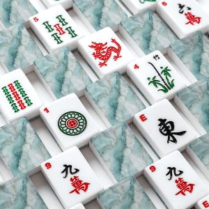 Marble Sky Acrylic American Mahjong Tiles Set 166 Pieces with Jokers, UV Print image 4