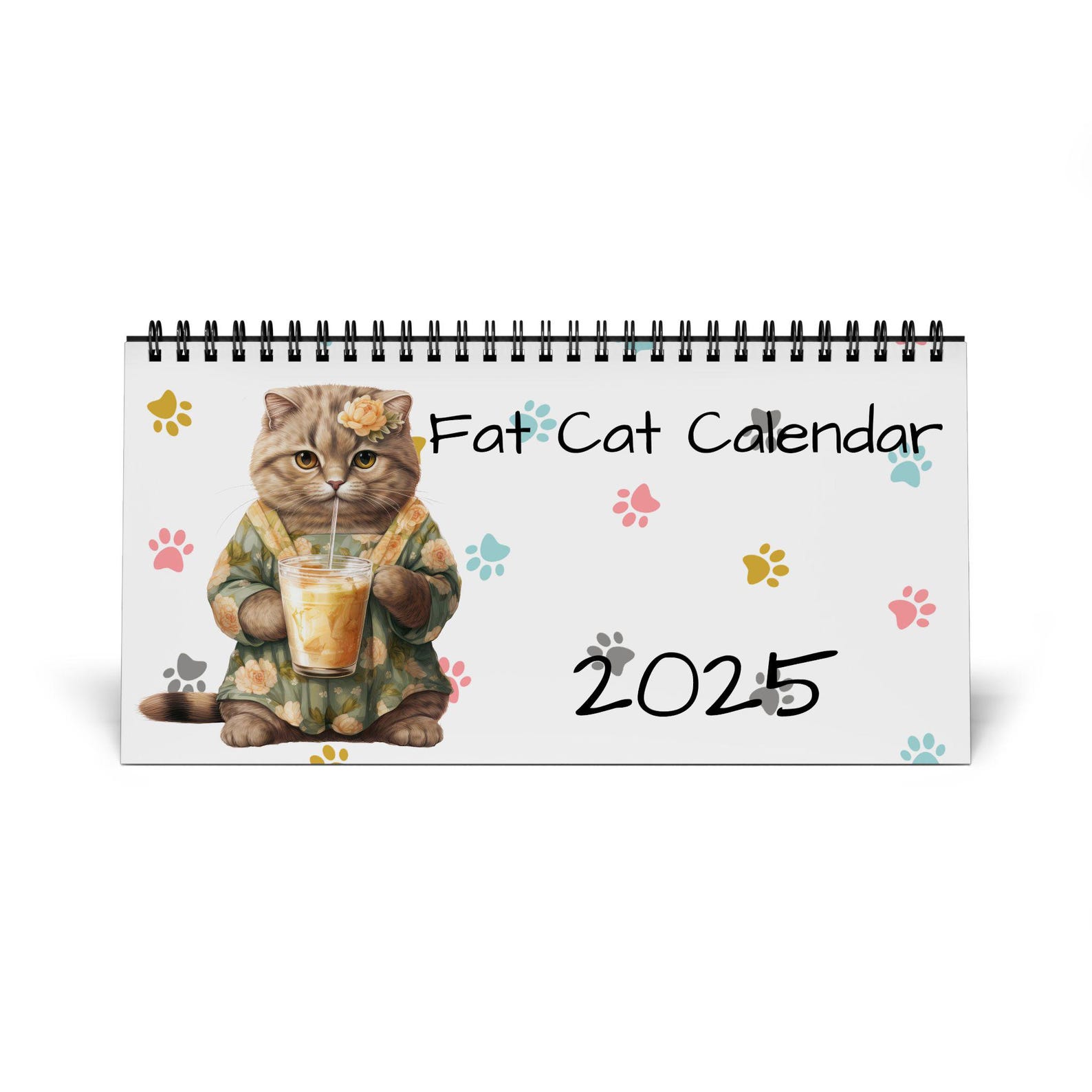 Whimsical 2025 Fat Cat Calendar Cute Tabletop Organizer & Gift Idea Etsy