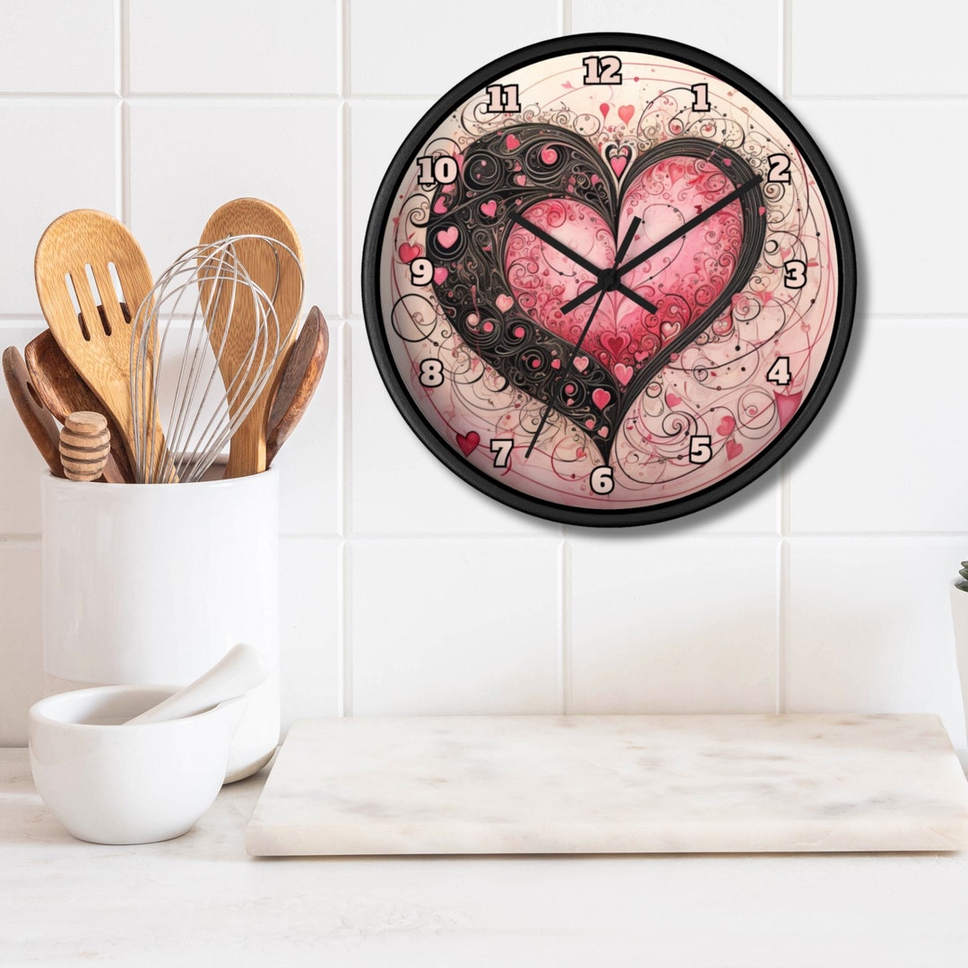Heart Wall Clock, Heart Clock, Cute Heart Wall Clock, Gift Giving Ideas