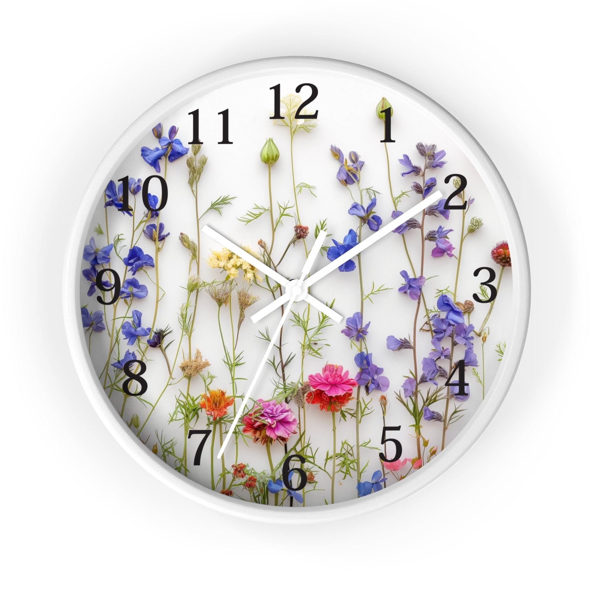 Floral Wall Clock: Botanical Print, Silent Timepiece - Thumbnail 7