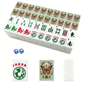 Butterfly Mahjong Tiles Set – Acrylic American Mahjong Game Pieces imagem 3
