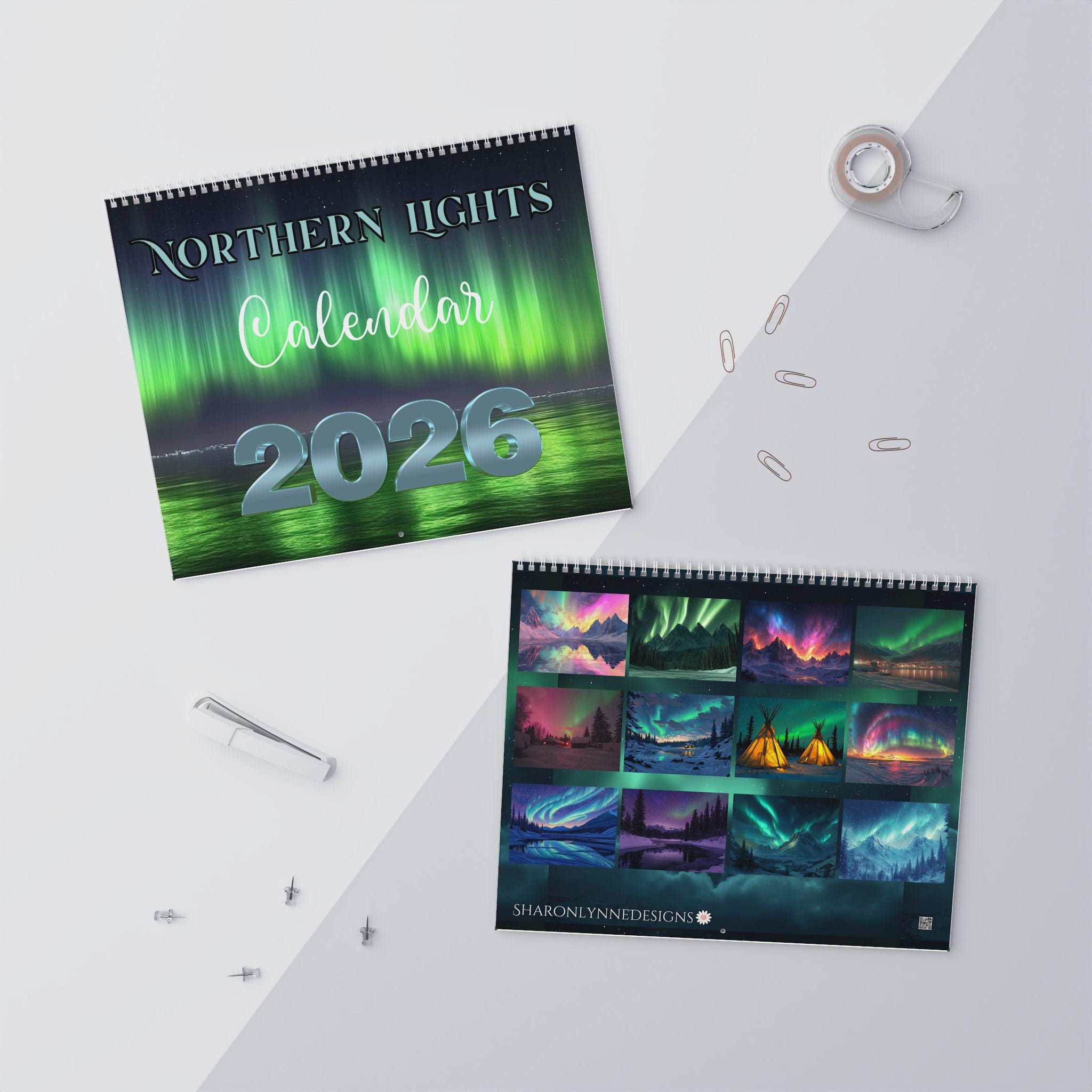 2026 Northern Lights Wall Calendar: Aurora Borealis Monthly Planner with Celestial Night Sky Scenes - Thumbnail 2
