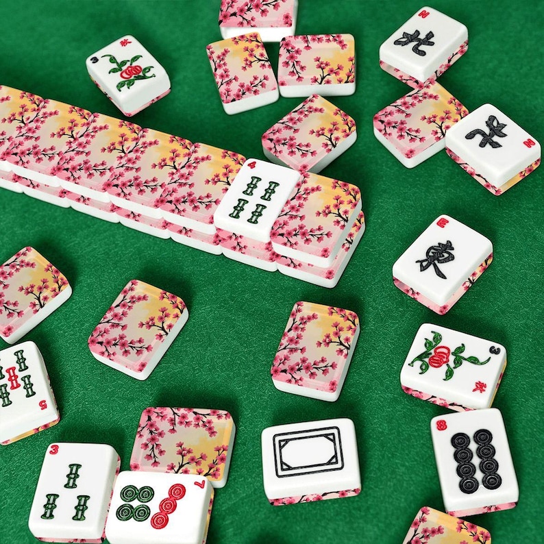 Blossoms American Mahjong Tiles - Floral Design Game Set for Traditional Board Gaming image 4