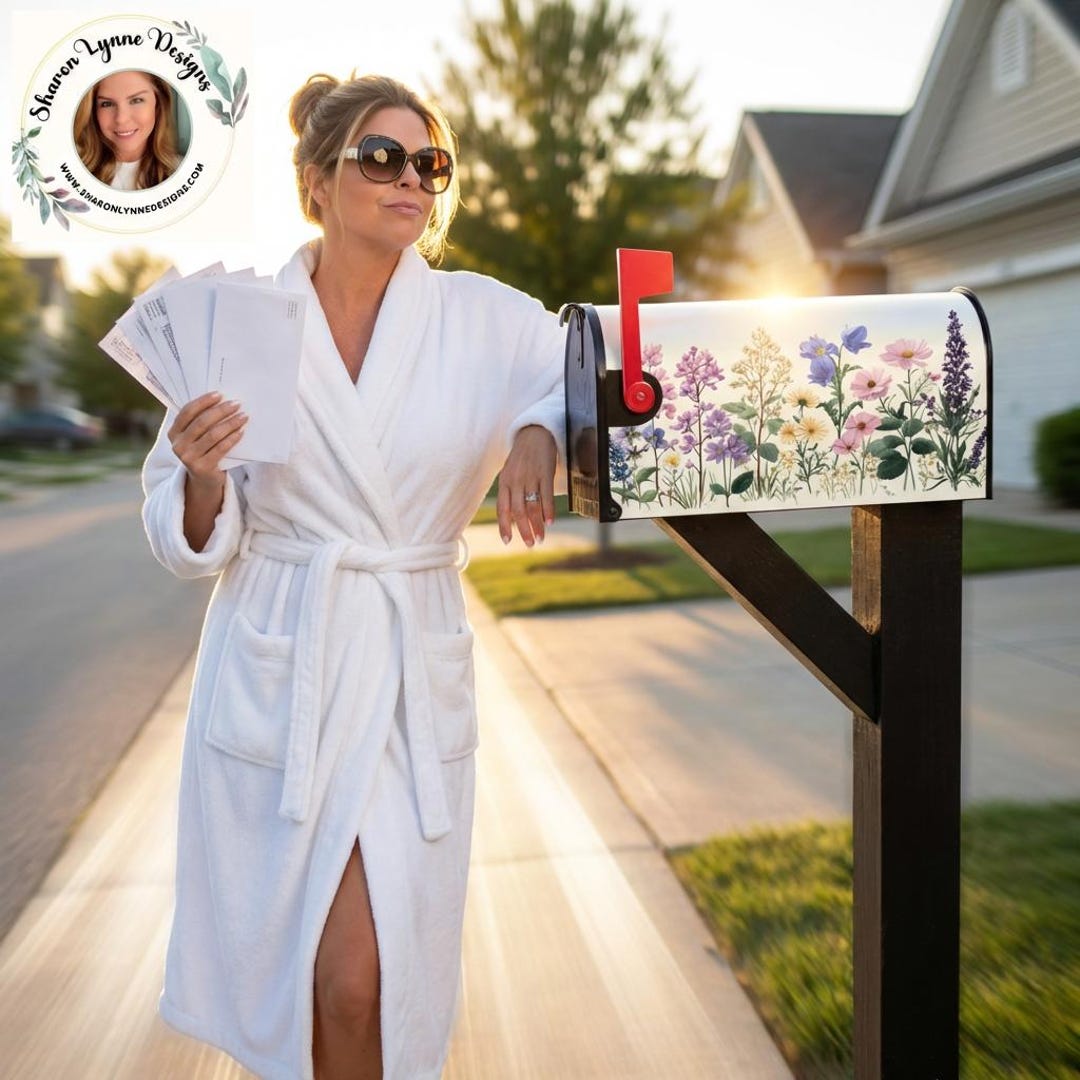 Mailbox Post Wraps Floral Magnetic Mailbox Covers - Decorative Garden Post Mail Box Wrap ...