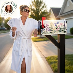 Floral Magnetic Mailbox Covers - Decorative Garden Post Mail Box Wrap Weather Resistant Outdoor Decor