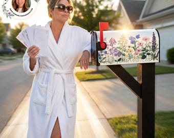 Floral Magnetic Mailbox Covers - Decorative Garden Post Mail Box Wrap Weather Resistant Outdoor Decor