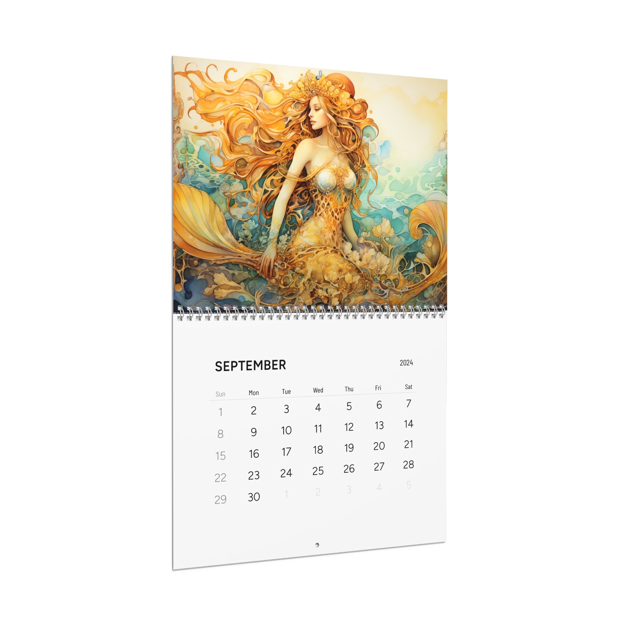 Mermaid Calendar, Mermaid Wall Calendar, Mermaid 2024 Calendar sold by