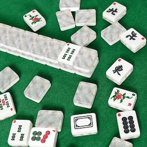 Glitter American Mahjong Tiles - Sparkly White Game Set Pieces Board Gaming Accessories immagine 3