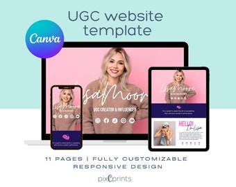 UGC Portfolio Website, UGC Website Template, Influencer Portfolio, UGC Content Creator, Canva Template