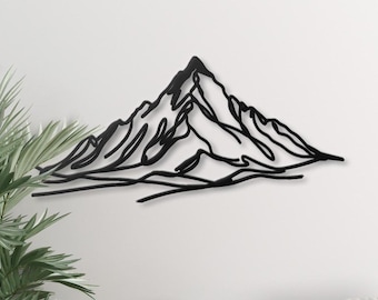 Minimalist Metal Mountain Wall Art, Nature Inspired Decor ,