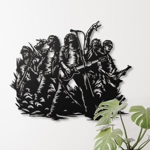 Rock Band Metal Wall Art, Music Lover Home Decor, Rock n Roll Concert Metal Artwork for Music Room or Studio, Christmas Gift