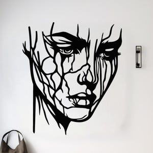 Abstract Face Metal Wall Art, Shattered Portrait, Emotional Art, Contemporary Decor, Modern Wall Art, Metal Sculpture, Wall Hanging