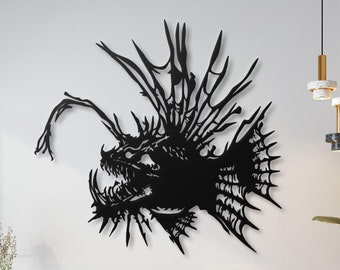 Angler Fish Metal Wall Art Coastal Home Decor